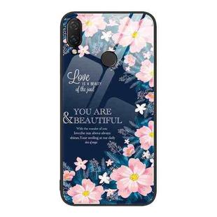 For Huawei nova 3i Colorful Painted Glass Phone Case(Flower)