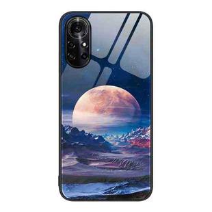 For Huawei nova 8 Pro 4G Colorful Painted Glass Phone Case(Moon Hill)