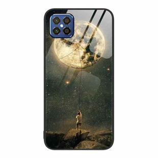 For Huawei nova 8 SE Colorful Painted Glass Phone Case(Moon)