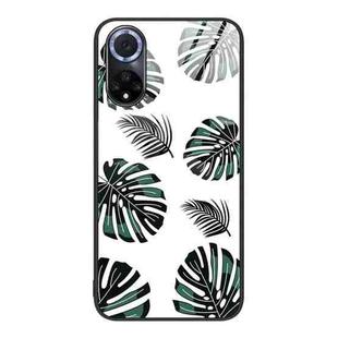 For Huawei nova 9 Colorful Painted Glass Phone Case(Banana Leaf)