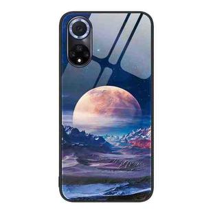 For Huawei nova 9 Colorful Painted Glass Phone Case(Moon Hill)