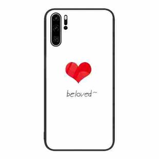 For Huawei P30 Pro Colorful Painted Glass Phone Case(Red Heart)