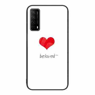 For Huawei Enjoy 20 SE Colorful Painted Glass Phone Case(Red Heart)