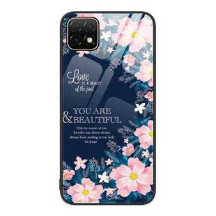 For Huawei Enjoy 20 5G Colorful Painted Glass Phone Case(Flower)