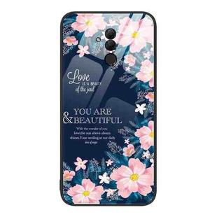 For Huawei Maimang 7 Colorful Painted Glass Phone Case(Flower)