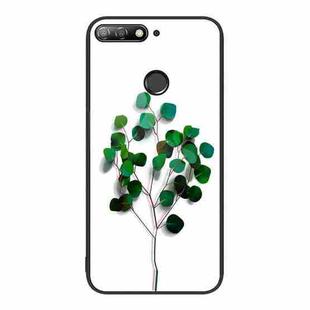 For Huawei Enjoy 8e Colorful Painted Glass Phone Case(Sapling)