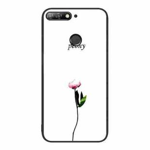 For Huawei Enjoy 8e Colorful Painted Glass Phone Case(A Flower)