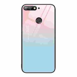 For Huawei Enjoy 8e Colorful Painted Glass Phone Case(Blue Sky)