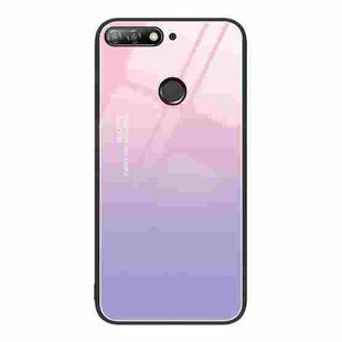 For Huawei Enjoy 8e Colorful Painted Glass Phone Case(Purple Sky)