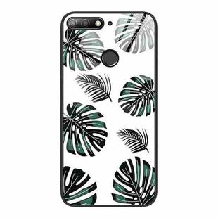 For Huawei Enjoy 8e Colorful Painted Glass Phone Case(Banana Leaf)