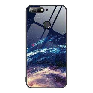 For Huawei Enjoy 8e Colorful Painted Glass Phone Case(Starry Sky)