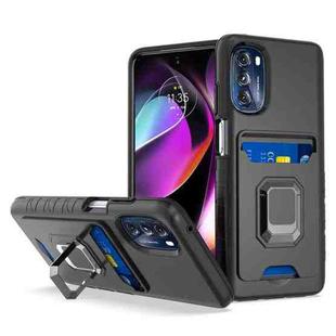 For Motorola Moto G 5G Card Shield Magnetic Holder Phone Case(Black)