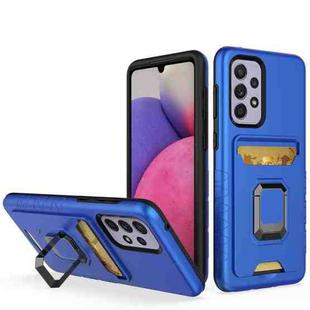 For Samsung Galaxy A33 5G Card Shield Magnetic Holder Phone Case(Royal Blue)