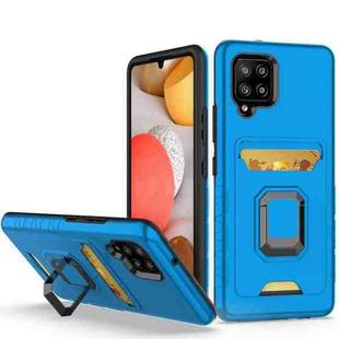 For Samsung Galaxy A42 5G Card Shield Magnetic Holder Phone Case(Royal Blue)