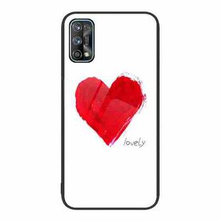 For Realme 7 Colorful Painted Glass Phone Case(Love)