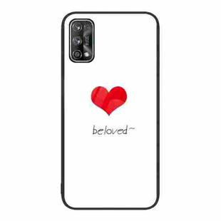 For Realme 7 Colorful Painted Glass Phone Case(Red Heart)