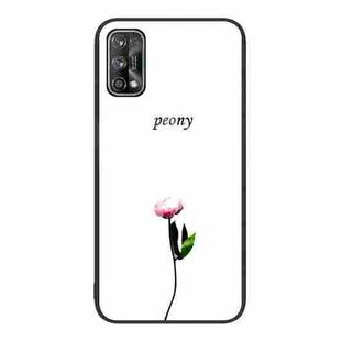 For Realme 7 Colorful Painted Glass Phone Case(A Flower)