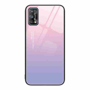 For Realme 7 Colorful Painted Glass Phone Case(Purple Sky)