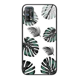 For Realme 7 Colorful Painted Glass Phone Case(Banana Leaf)