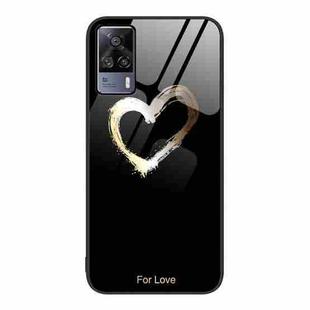 For vivo S9e Colorful Painted Glass Phone Case(Black Love)