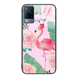 For vivo S9 Colorful Painted Glass Phone Case(Flamingo)