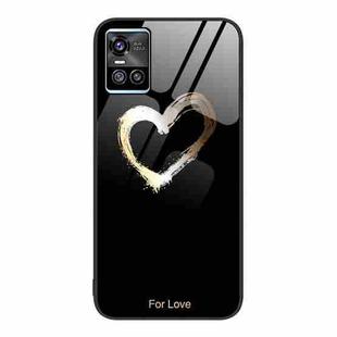 For vivo S10 Colorful Painted Glass Phone Case(Black Love)