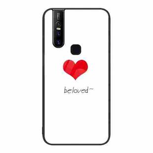 For vivo V15 Colorful Painted Glass Phone Case(Red Heart)
