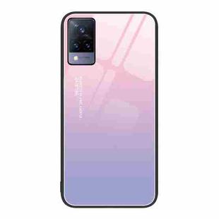 For vivo V21 Colorful Painted Glass Phone Case(Purple Sky)