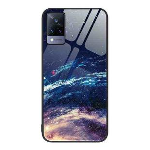 For vivo V21 Colorful Painted Glass Phone Case(Starry Sky)
