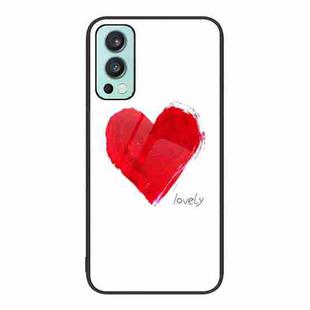 For OnePlus Nord 2 5G Colorful Painted Glass Phone Case(Love)