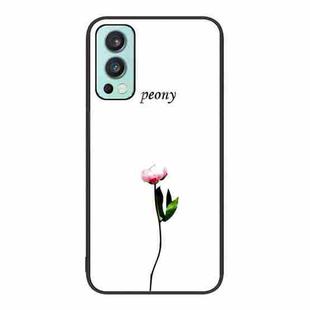 For OnePlus Nord 2 5G Colorful Painted Glass Phone Case(A Flower)