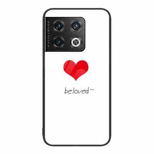 For OnePlus 10 Pro Colorful Painted Glass Phone Case(Red Heart)