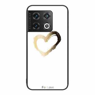 For OnePlus 10 Pro Colorful Painted Glass Phone Case(Golden Love)