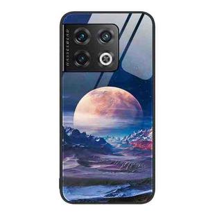 For OnePlus 10 Pro Colorful Painted Glass Phone Case(Moon Hill)