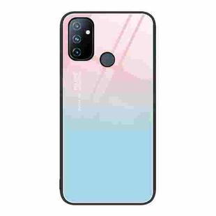 For OnePlus Nord N100 Colorful Painted Glass Phone Case(Blue Sky)