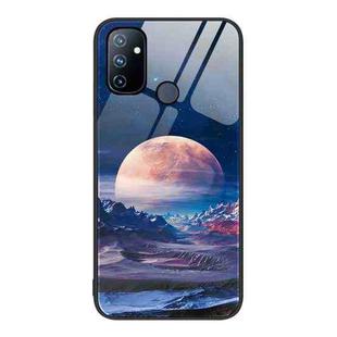 For OnePlus Nord N100 Colorful Painted Glass Phone Case(Moon Hill)