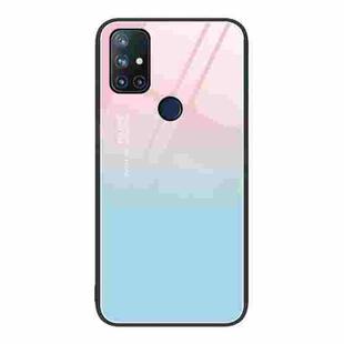 For OnePlus Nord N10 5G Colorful Painted Glass Phone Case(Blue Sky)
