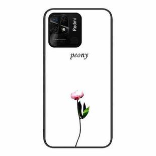 For Xiaomi Redmi 10C Colorful Painted Glass Phone Case(A Flower)