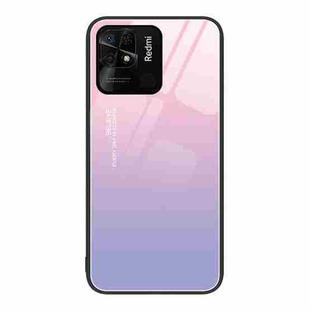 For Xiaomi Redmi 10C Colorful Painted Glass Phone Case(Purple Sky)