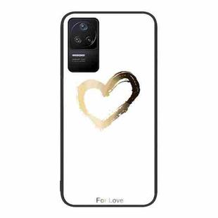 For Xiaomi Redmi K50 Colorful Painted Glass Phone Case(Golden Love)