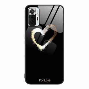 For Xiaomi Redmi Note 10 Pro 4G Colorful Painted Glass Phone Case(Black Love)