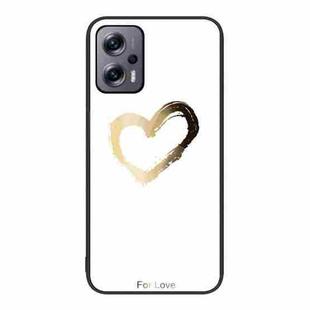 For Xiaomi Redmi Note 11T Pro Colorful Painted Glass Phone Case(Golden Love)