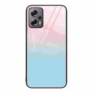 For Xiaomi Redmi Note 11T Pro Colorful Painted Glass Phone Case(Blue Sky)