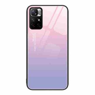 For Xiaomi Redmi Note 11 5G Colorful Painted Glass Phone Case(Purple Sky)