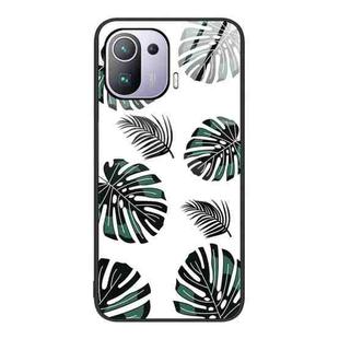 For Xiaomi Mi 11 Pro Colorful Painted Glass Phone Case(Banana Leaf)