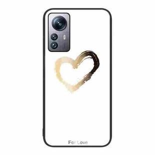 For Xiaomi 12 Pro Colorful Painted Glass Phone Case(Golden Love)