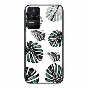 For Xiaomi Redmi K40S Colorful Painted Glass Phone Case(Banana Leaf)