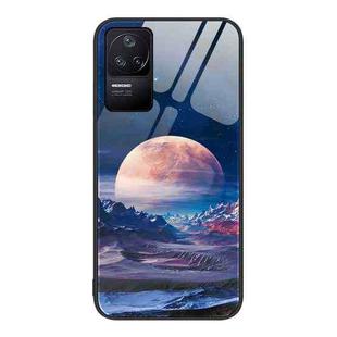 For Xiaomi Redmi K40S Colorful Painted Glass Phone Case(Moon Hill)