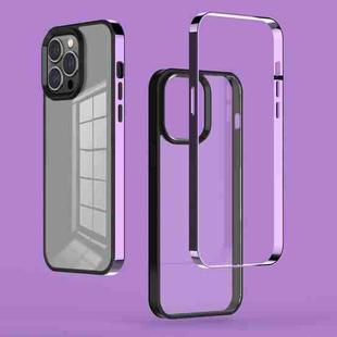 For iPhone 12 mini 3 in 1 Electroplated Frame Phantom Phone Case (Purple)
