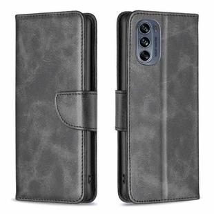 For Motorola Moto G62 Lambskin Texture Leather Phone Case(Black)